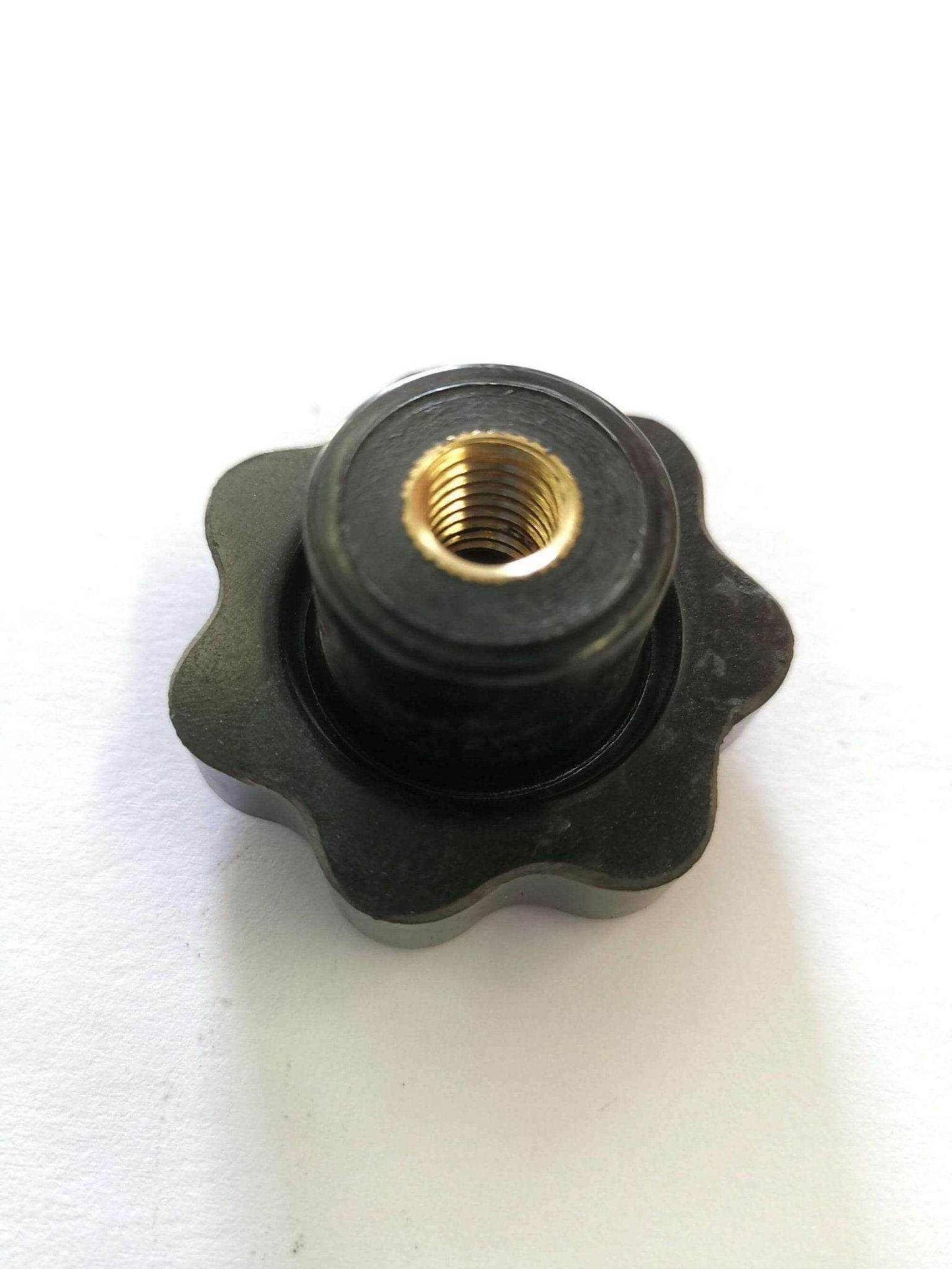 Black M10 knob for securing floor scrubber squeegee wheel assembly