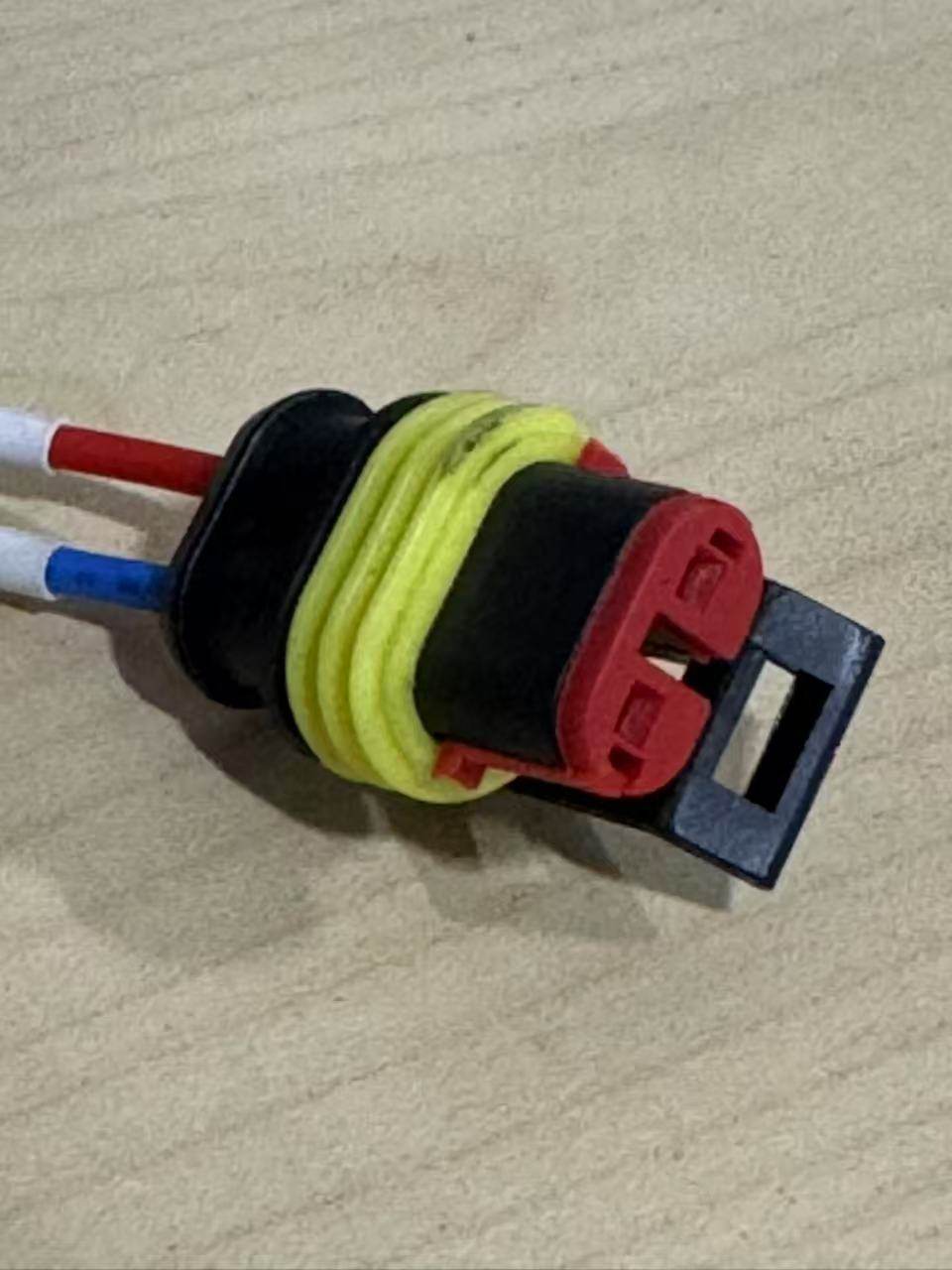 Lock and key set for floor scrubber machine connection with red and blue wires