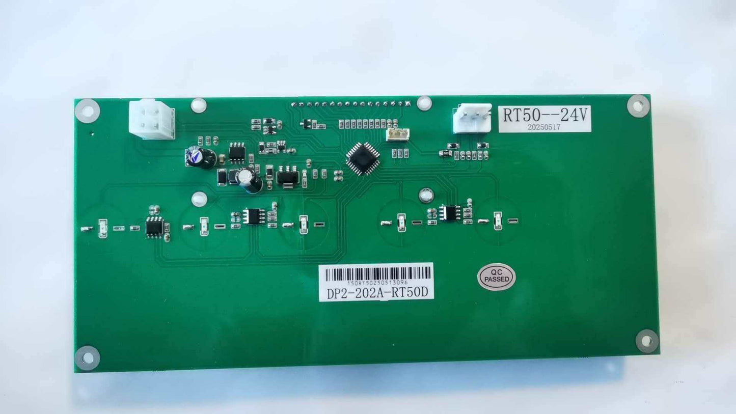 Control circuit board for SUNMAX RT50 and RT50D floor scrubber machines with connectors and electronic components.