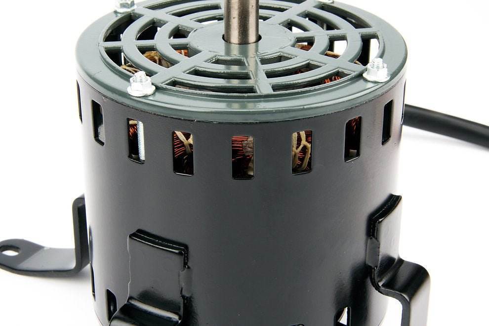 Motor for RT900A air mover carpet dryer blower floor fan in black casing with visible copper windings and mounting bracket