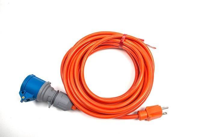 22 ft heavy-duty orange power cord with blue industrial plug for RT50AC floor scrubber