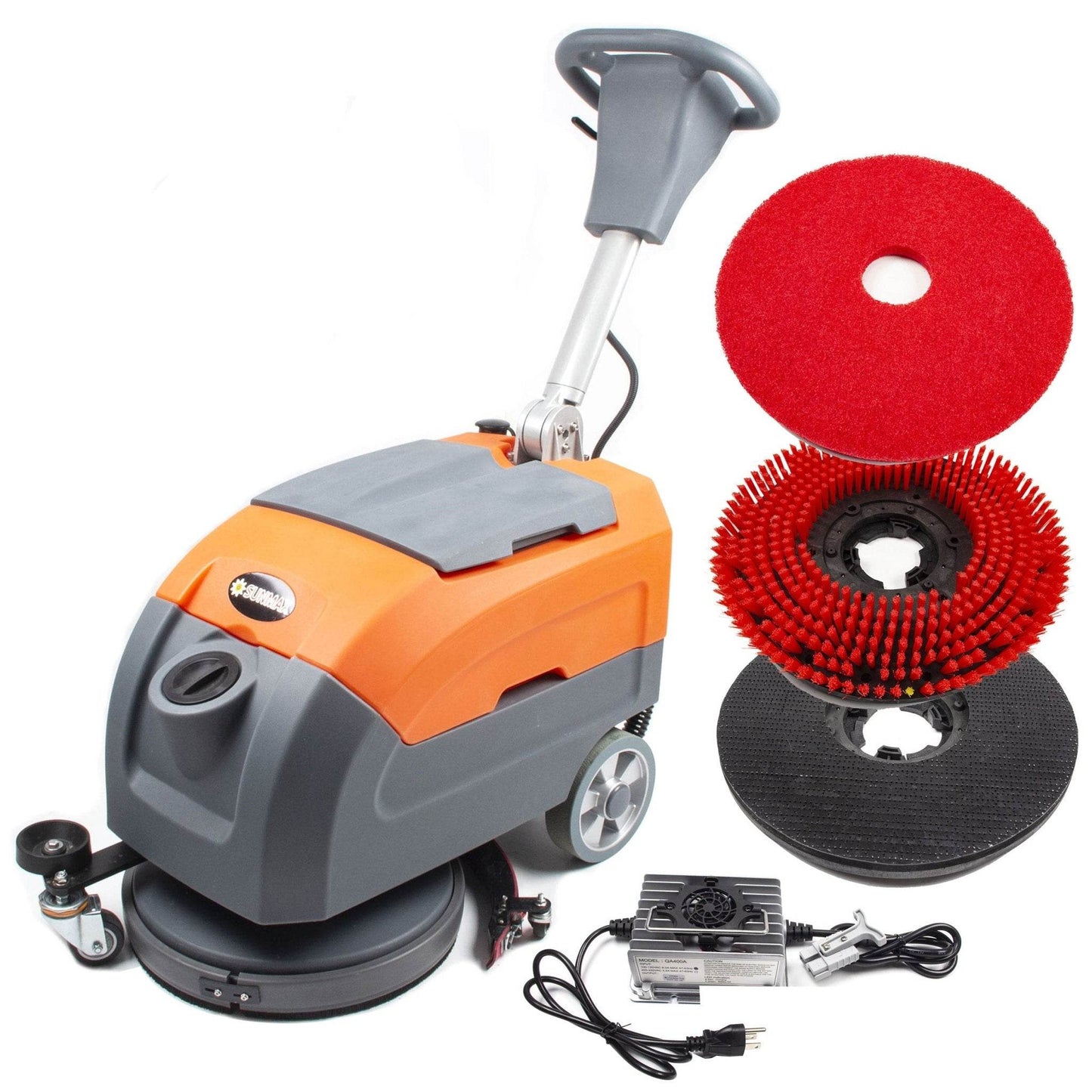 RT35 17" walk behind floor scrubber machine for sale with anti-collision wheel, high efficiency for hard floor surfaces.
