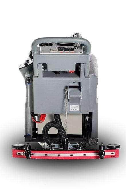 RT50 battery powered walk-behind floor scrubber with 22-inch brush cleaning path and high-capacity tanks for commercial floor cleaning.