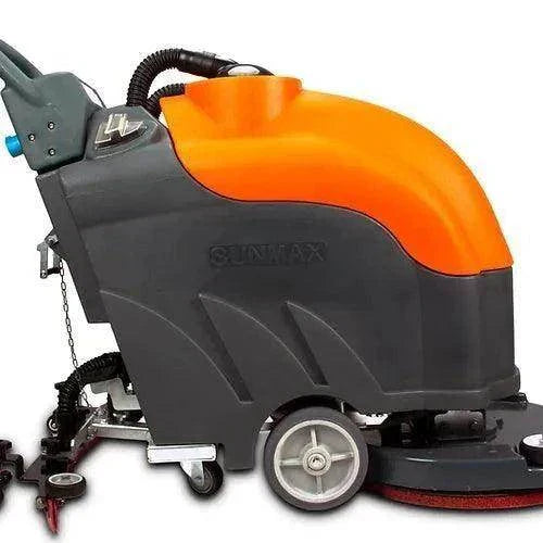 RT50AC walk-behind commercial floor scrubber with 22-inch cleaning path and 22 ft power cord, featuring 110V motor and large solution tanks
