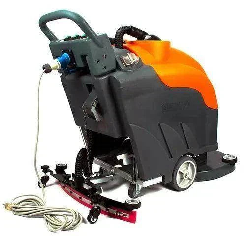 RT50AC walk-behind commercial floor scrubber with 22-inch cleaning path and 22 ft power cord for efficient hard floor cleaning