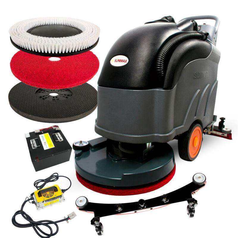 RT50D+ Self-Propelled floor scrubber dryer with 22" brush and lithium battery accessories