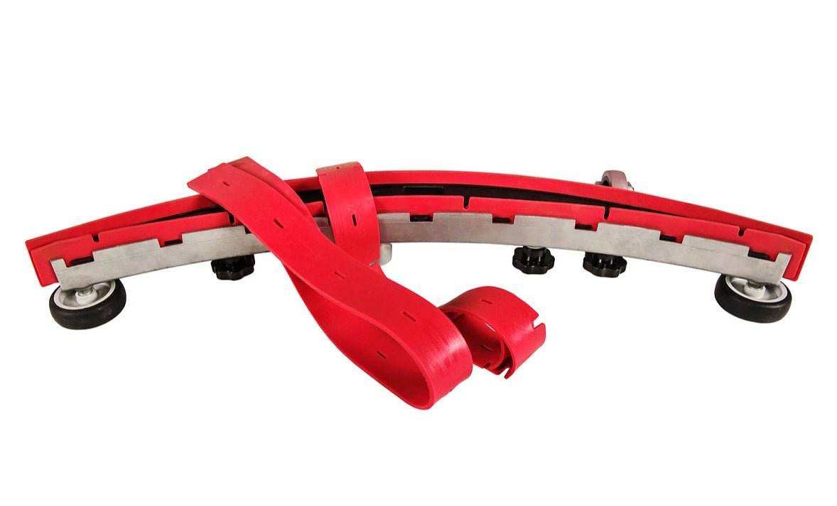 Red replacement rubber squeegee for SUNMAX 50 and 70 series floor scrubber machines
