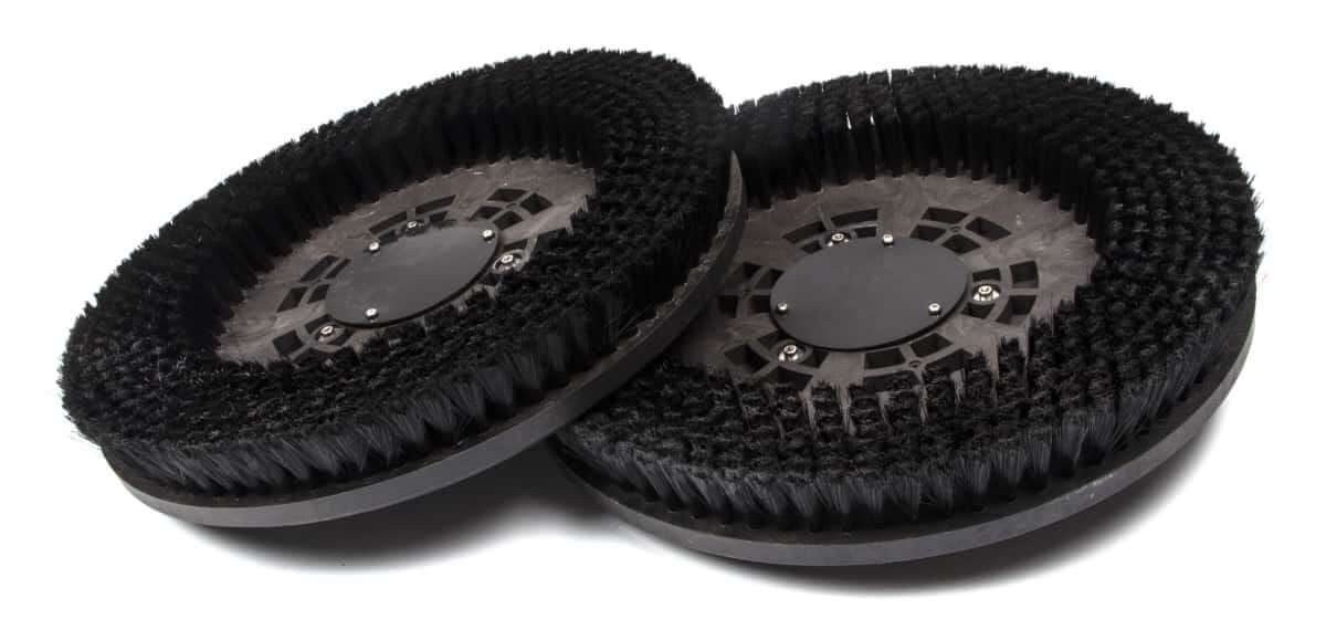 Soft black disk scrub brushes for gentle floor cleaning pack of 2