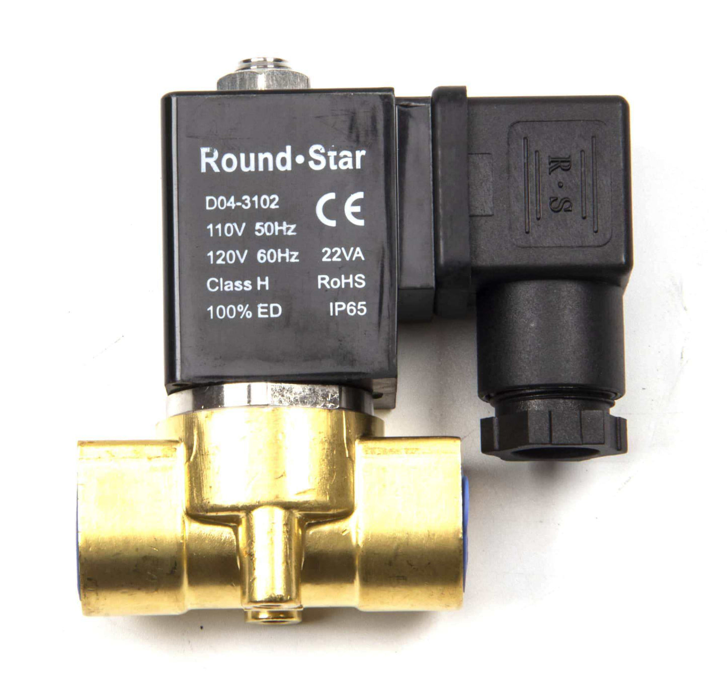 Solenoid valve model 2W-040-10N for SUNMAX RT50AC floor scrubber machine with 110V AC, 4mm orifice, G3/8" pipe size, and 0-8 bar pressure rating