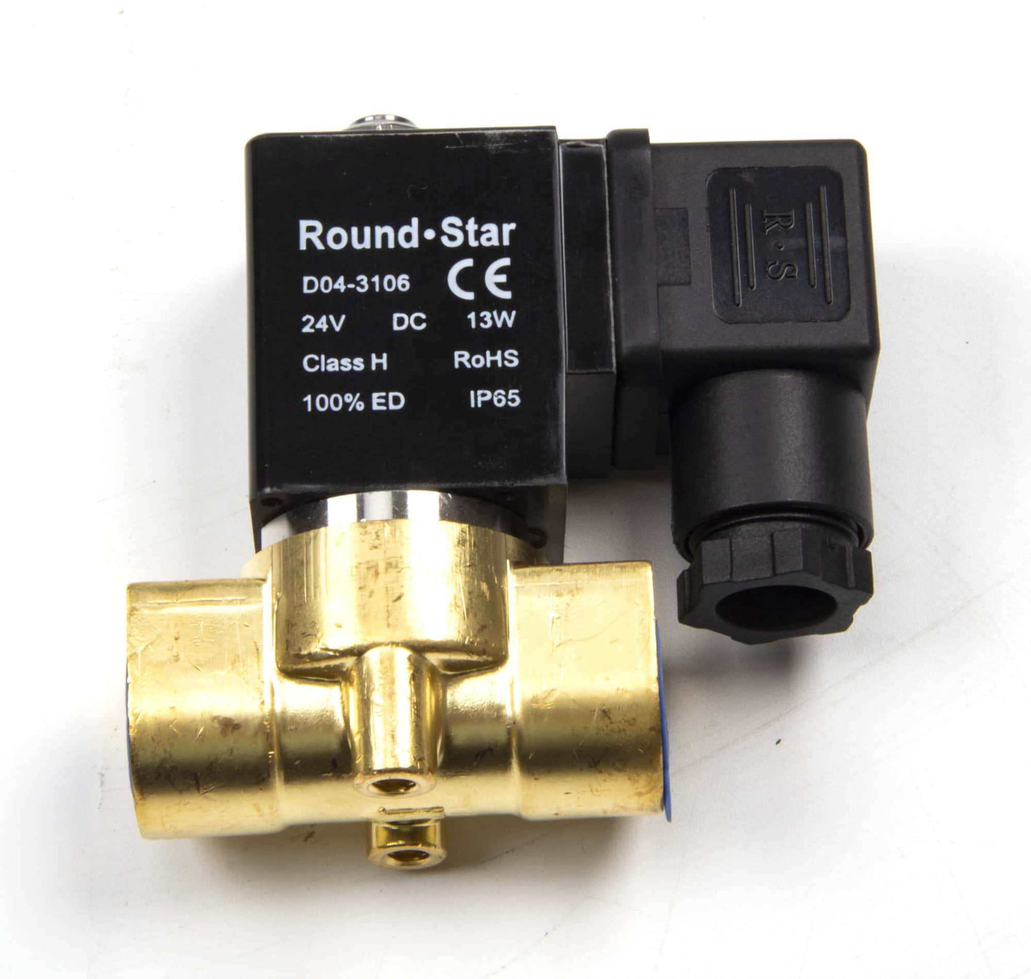 Solenoid valve for SUNMAX RT70 and RT120 floor scrubber machines with 24V DC, 13W power, 4mm orifice, and IP65 rating