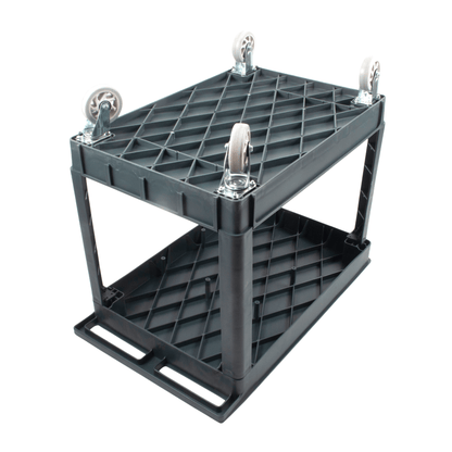 SC2500DP Heavy-Duty Utility Cart with Flat Top Shelf – 2-Tier Rolling Service Cart - SUNMAX